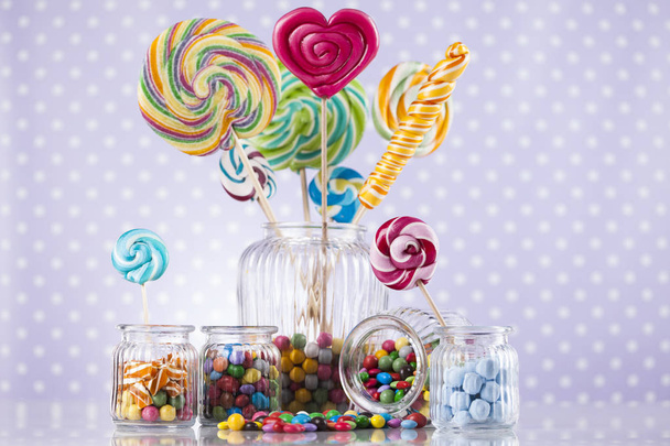 Colorful candies in jars  - Photo, Image