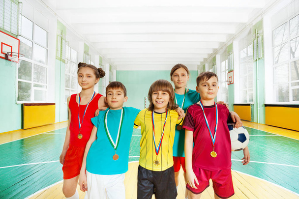 boys and girls with medals - 写真・画像