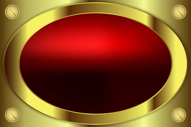 oval frame gold color - Vector, afbeelding
