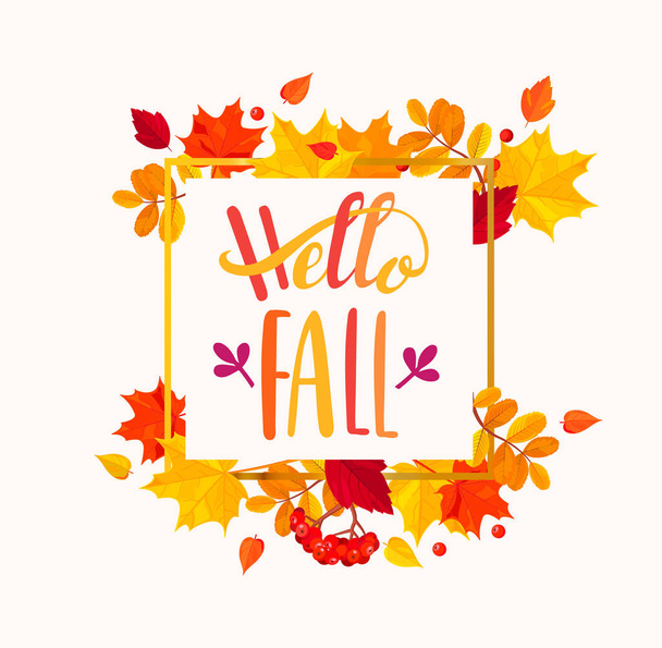 Hello Fall lettering - Vettoriali, immagini