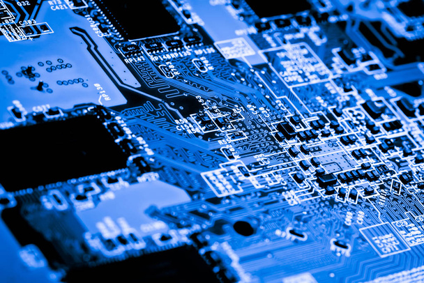 Abstract, close up of Circuits Electronic on Mainboard Technology computer background  (logic board,cpu motherboard,Main board,system board,mobo) - 写真・画像