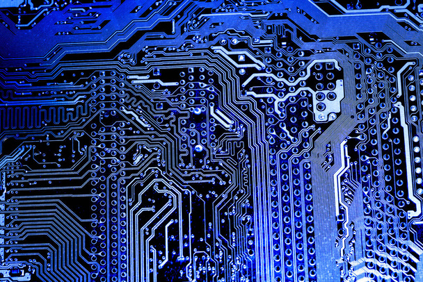 Abstract, close up of Circuits Electronic on Mainboard Technology computer background (logic board, cpu motherboard, Main board, system board, mobo
) - Фото, изображение