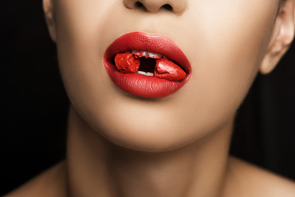 seductive woman with lipstick  - Valokuva, kuva