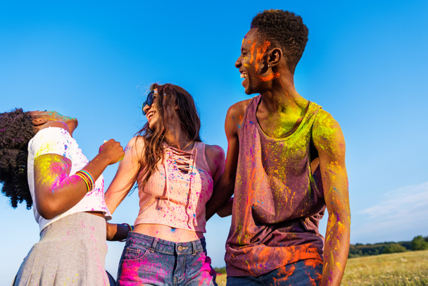 happy friends at festival of colors - Photo, Image