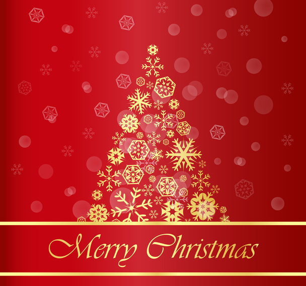 Kerstmis achtergrond met gouden boom - Foto, afbeelding