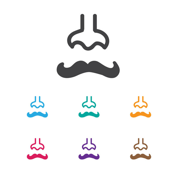 Vektori kuvitus Tonsorial Taiteilija Symbol nenän kuvake. Premium laatu eristetty Moustache elementti trendikäs tasainen tyyli
. - Vektori, kuva