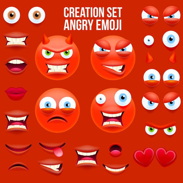 Red Smiley Face Character for Your Scenes Template - Vector, Image