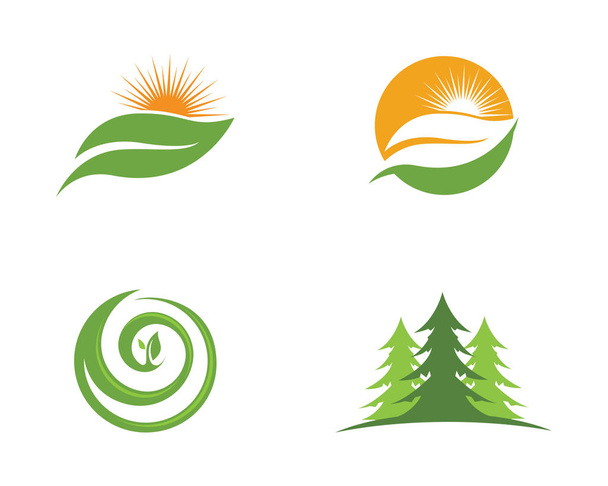 Πρότυπο λογότυπου φύλλων Eco Tree - Διάνυσμα, εικόνα