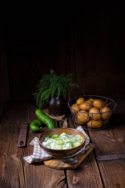 cucumber salad with yogurt - Zdjęcie, obraz