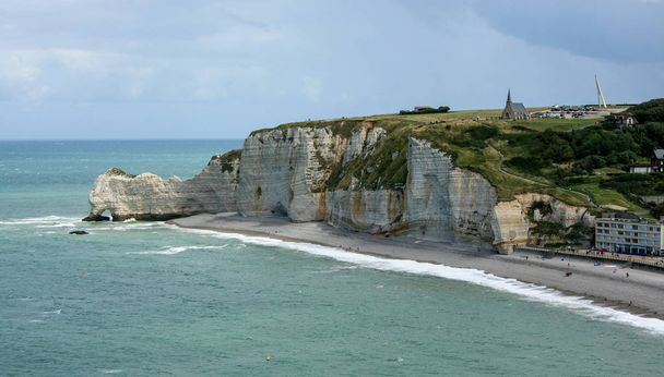 white cliffs Etratat, Normandy, France - Photo, Image