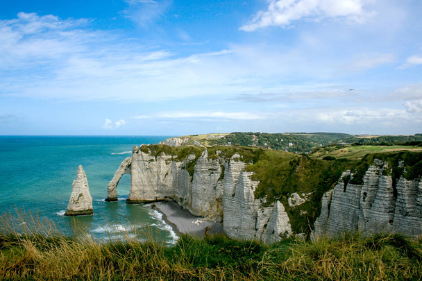 white cliffs Etratat, Normandy, France - Photo, Image