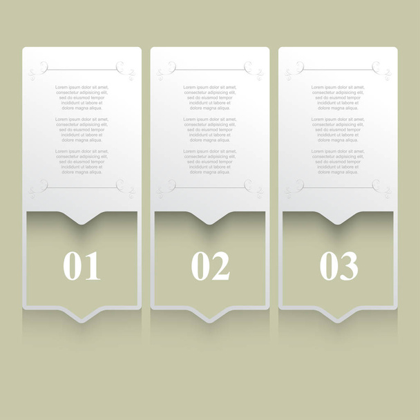 three stages  infographics background - Vector, imagen