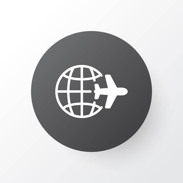 World Travel Icon Symbol. Premium Quality Isolated Worldwide Flight Element In Trendy Style. - Vecteur, image