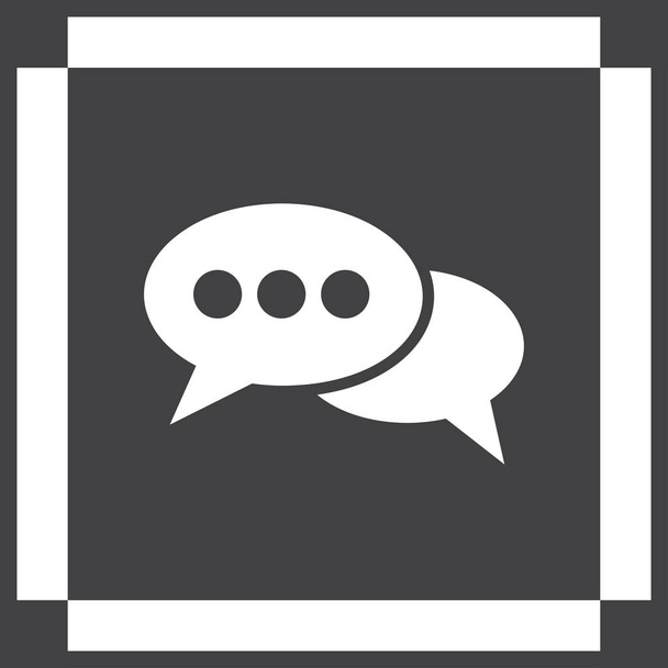 Chat Icono en estilo plano de moda aislado sobre un fondo. Símbolo de burbuja de voz para el diseño de su sitio web
 - Vector, imagen