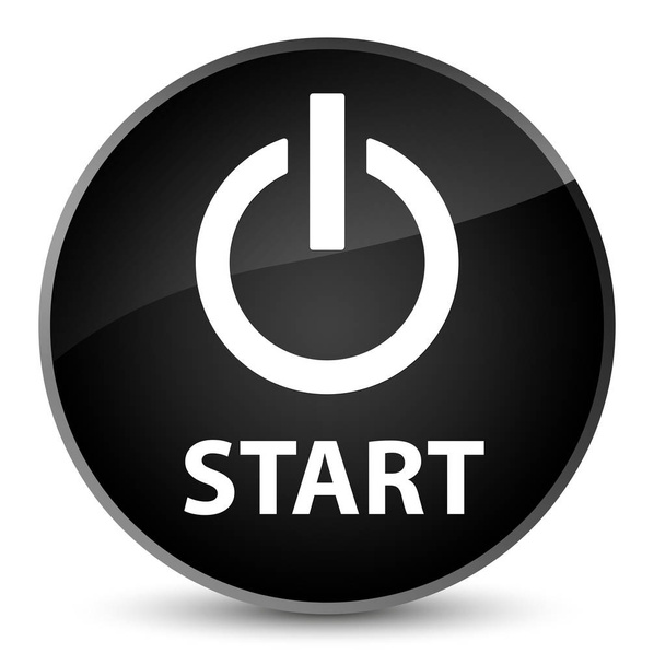 Start (power icon) elegant black round button - Photo, image