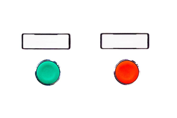 Jednoduché prázdná tlačítka green volbou vedle rozhodnutí červené tlačítko - Fotografie, Obrázek