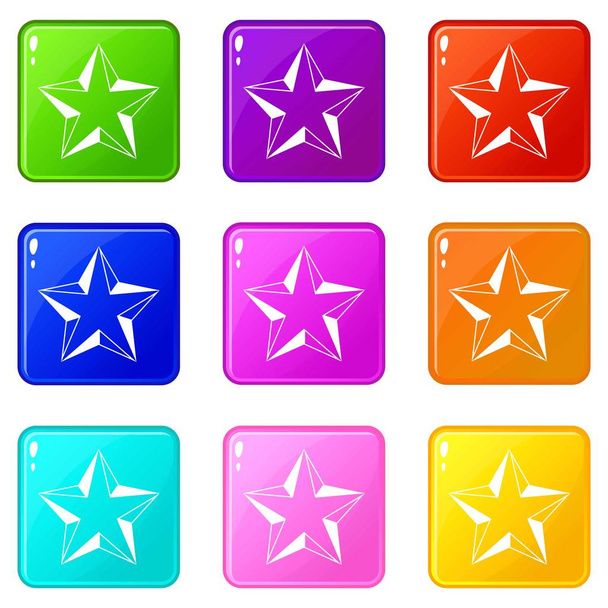 Star icons 9 set - Vector, afbeelding