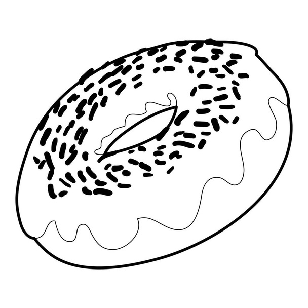 Fresh donut icon, outline style - Vector, Imagen
