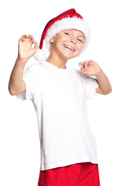 Boy in Santa hat - Foto, imagen