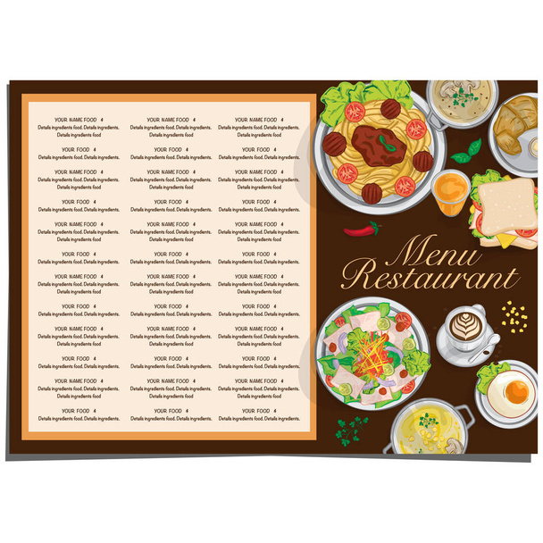 menu food restaurant template design hand drawing graphic. - Vector, Image