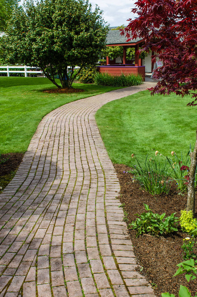 Brick pathway in a park - Photo, image