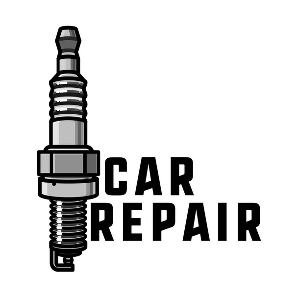 Couleur vintage emblème de réparation de voiture
 - Vecteur, image