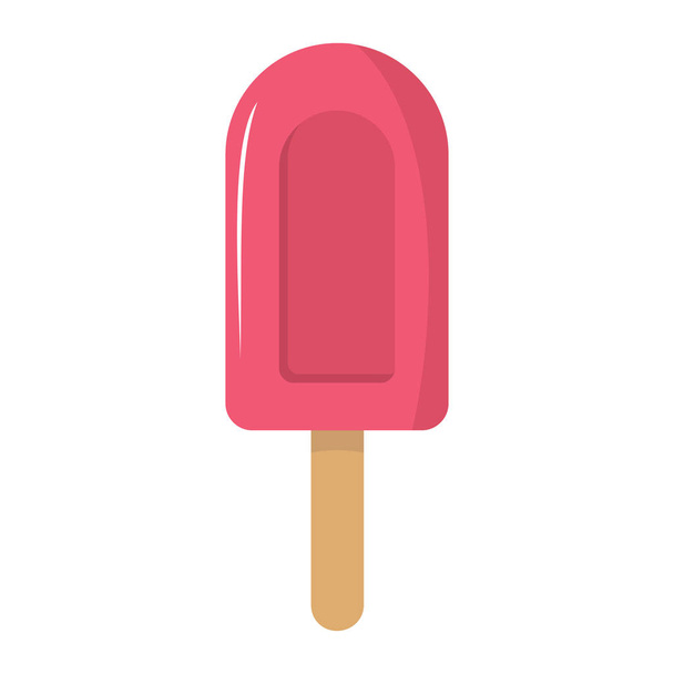 Ice cream of fruit cream ingredients in stick on white background cartoon flat vector illustration - Vettoriali, immagini