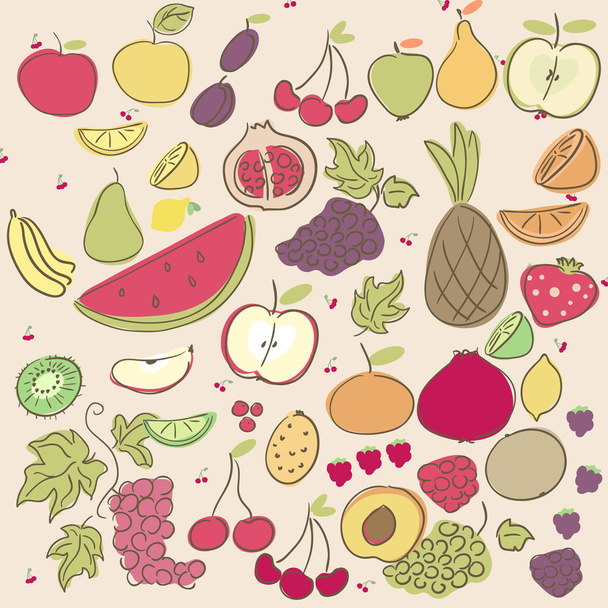 Doodle Fruits - Vector, Image