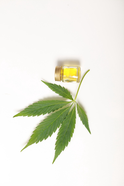 Feuilles de cannabis CBD huile produits du chanvre
 - Photo, image