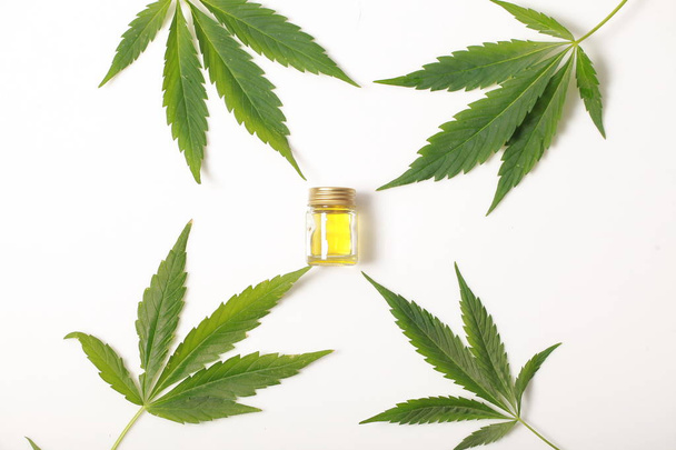 Feuilles de cannabis CBD huile produits du chanvre
 - Photo, image