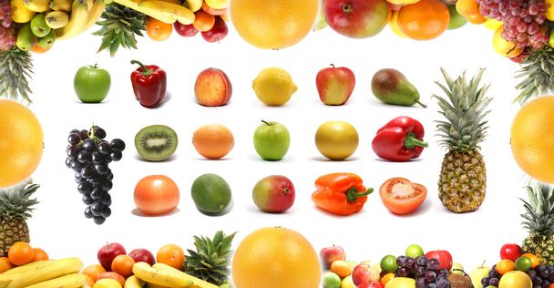 Fruits isolated on white - Foto, Imagen