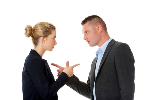Business fight concept. Business people have conflict - Фото, изображение