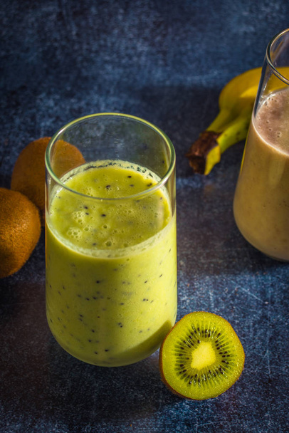 Fresh kiwi smoothie in a glass - Photo, Image