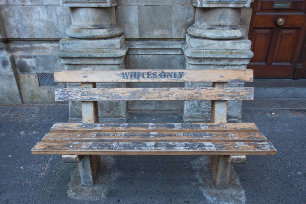 For whites only - a bench in Capetown - Photo, Image