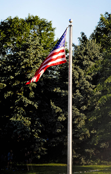 Kutupta uçan Amerikan Bayrağı - Fotoğraf, Görsel
