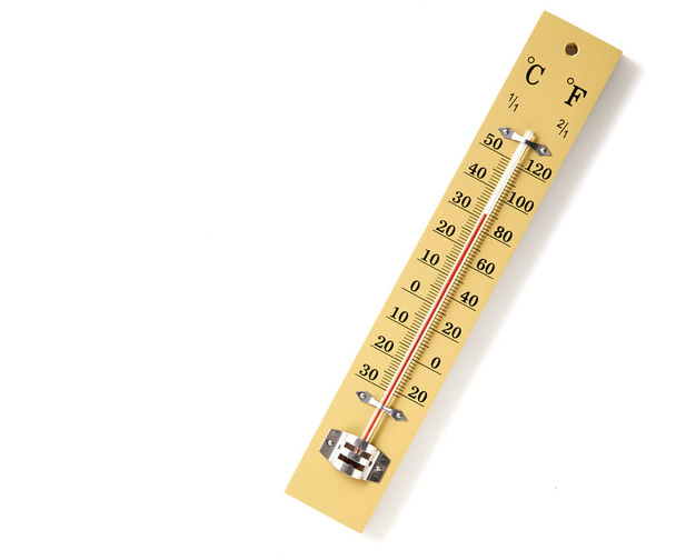 Escala de termómetro de madera
  - Foto, Imagen