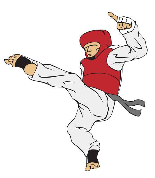 Taekwondo arte marcial
 - Vetor, Imagem
