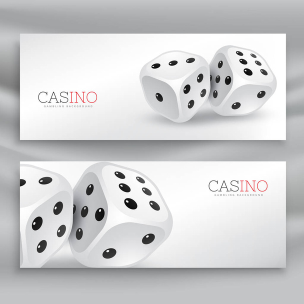 playing dice banners vector set - Διάνυσμα, εικόνα