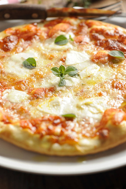 Holzofen gebacken italienische Pizza Margherita - Foto, Bild