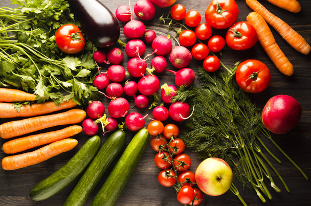 Fresh vegetables. Colorful vegetables background. Healthy vegeta - Fotografie, Obrázek