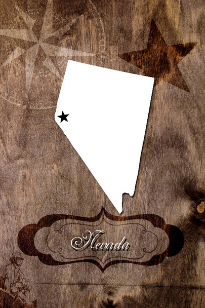 Poster Nevada state kaart overzicht - Foto, afbeelding