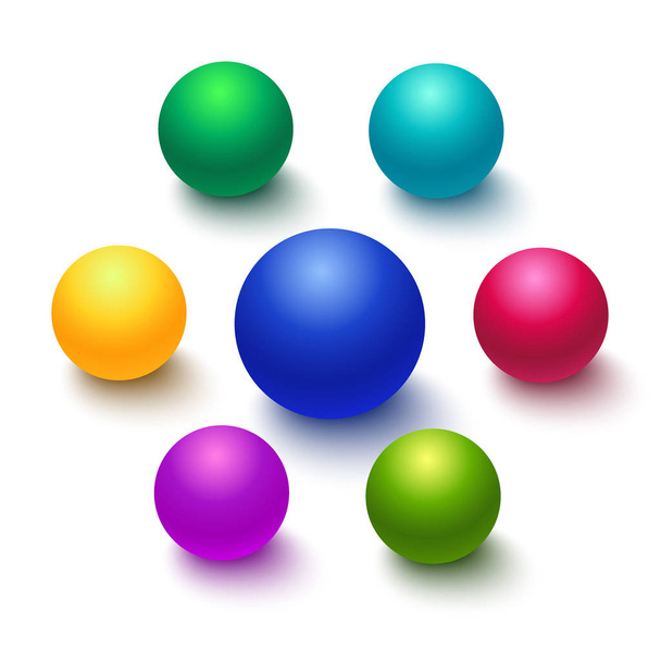 カラフルな球体またはボールの分離 - ベクター画像