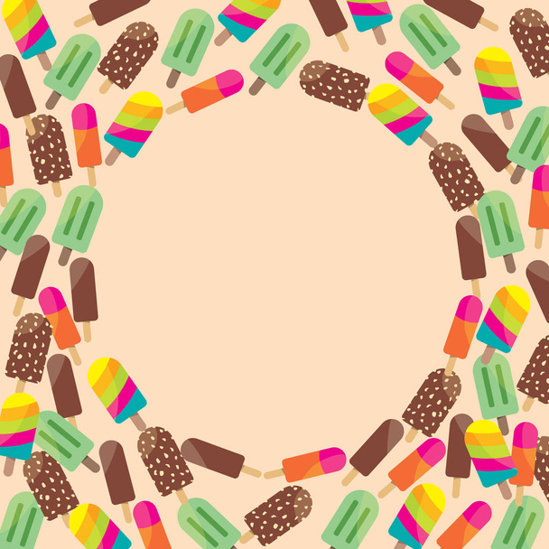 Crème glacée colorée sur Beige avec espace vide pour votre contenu
 - Vecteur, image