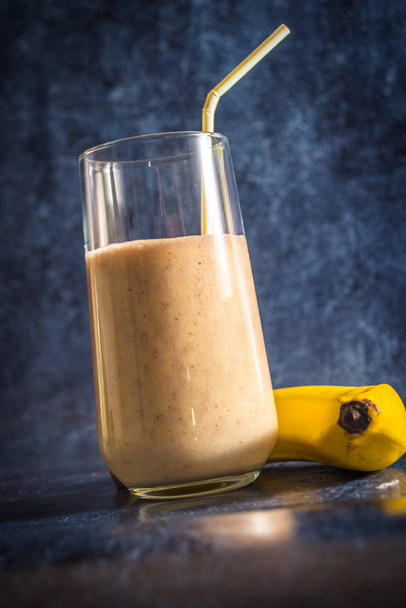 Fresh banana smoothie in a glass - Photo, Image