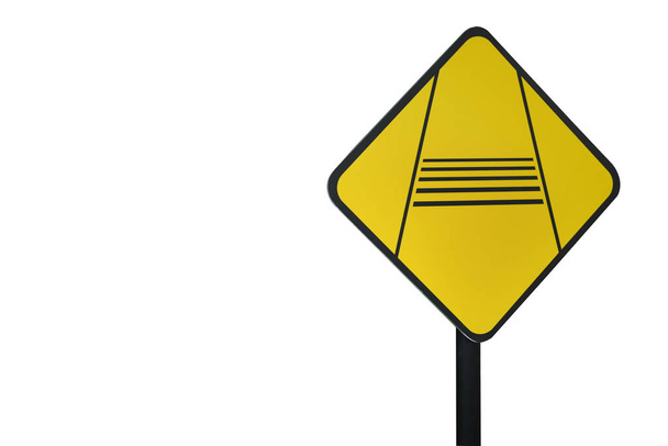 Yavaş ol beyaz arka plan üzerinde izole trafik işaretleri dikkat - Fotoğraf, Görsel