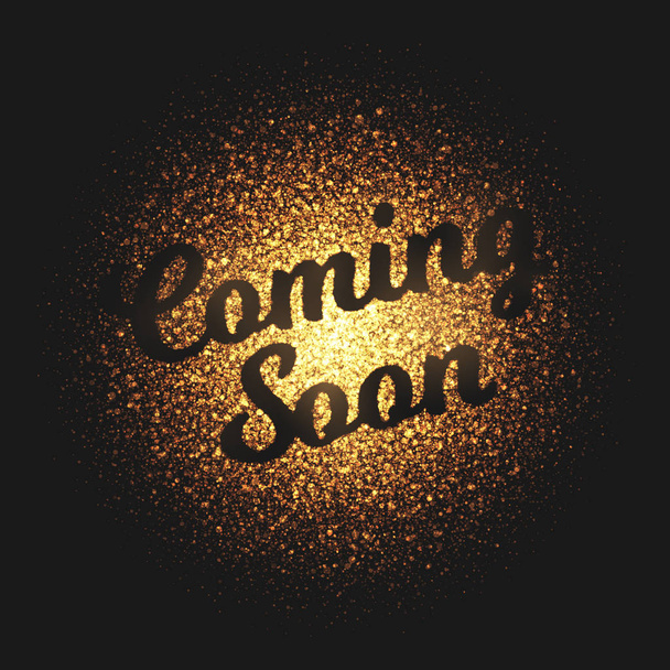 Coming Soon Golden Glowing Particles Vector Background - Vettoriali, immagini