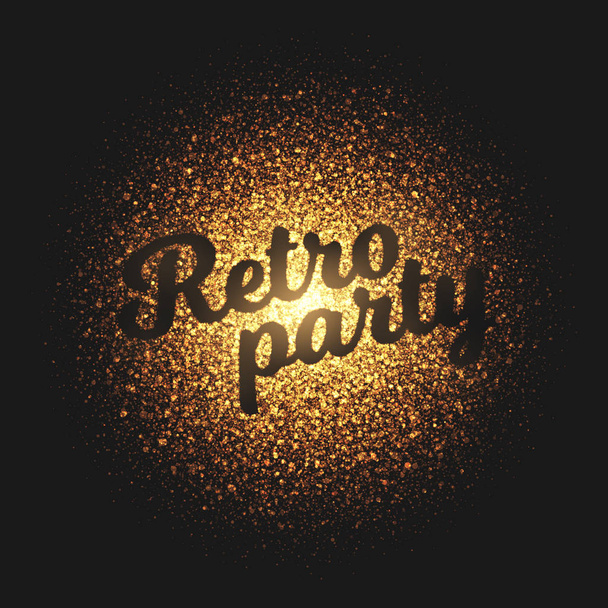 Retro-Party golden glühende Partikel Vektor Hintergrund - Vektor, Bild