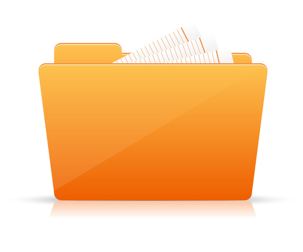 Orange file folder icon - Vector, Image