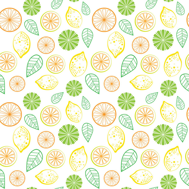 Seamless Pattern Floral Leaves Tropical Summer Ornament Background - Vecteur, image