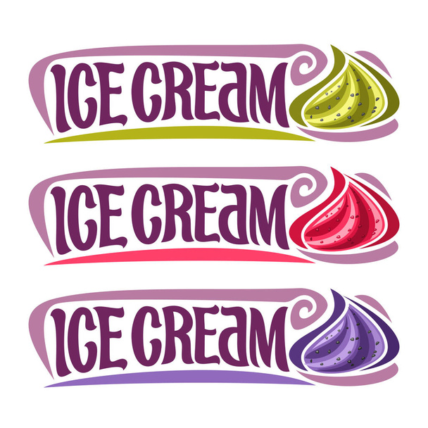 Векторные этикетки для мороженого
 - Вектор,изображение